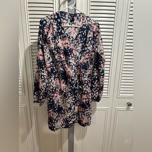 Rue21 Navy and Pink Floral tunic dress
